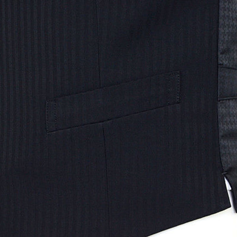 20-1IFA31】ジレ ベスト 黒 シャドーストライプ オッドベスト | peacecrown