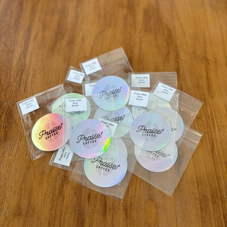 【praise coffee logo sticker】【プレイズコーヒーロゴステッカー】ホログラムバージョン  60mmサイズ 　1枚/350円（税込価格）