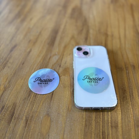 【praise coffee logo sticker】【プレイズコーヒーロゴステッカー】ホログラムバージョン  60mmサイズ 　1枚/350円（税込価格）