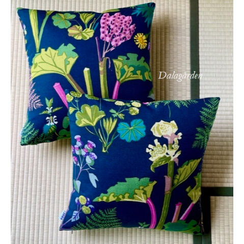 JK-17 ヨブス クッションカバー45 ルバーブ 黒緑 | ダーラナガーデン