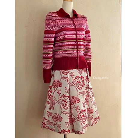 DA-01  Agneta　スカート　Rokokoblomma　 レッド
