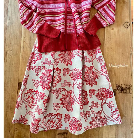 DA-01  Agneta　スカート　Rokokoblomma　 レッド