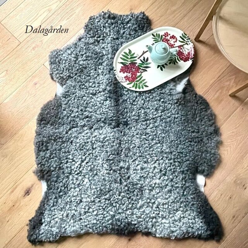 ゴットランドシープスキン 羊毛ラグ グレーとクリームのグラデーション ゴットランドシープスキン 羊毛ラグ グレーとクリームのグラデーション