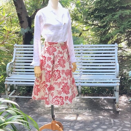 DA-01  Agneta　スカート　Rokokoblomma　 レッド