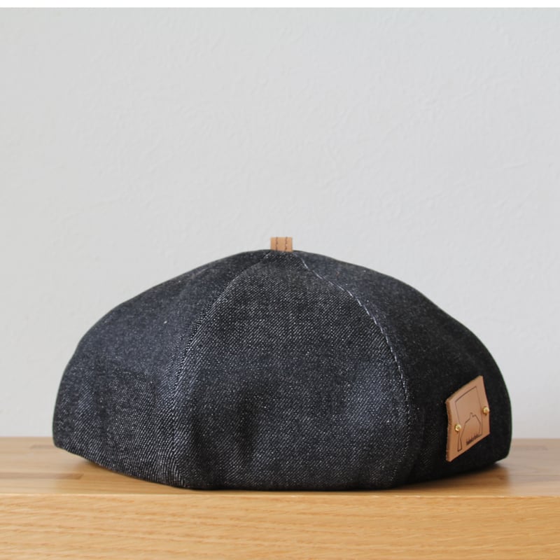 大人ベレー帽 デニム（ブラック） | fukukafulu's STORE