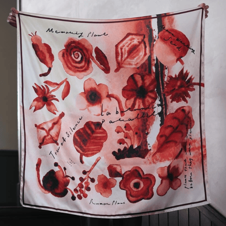 printed scarf 〈botanica paralella〉2026SS new!