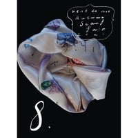 Drawing printed scarf [8.パープルアイズ]