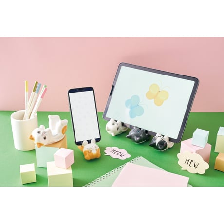 猫型【ゴロンスタイル】モバイルスタンド