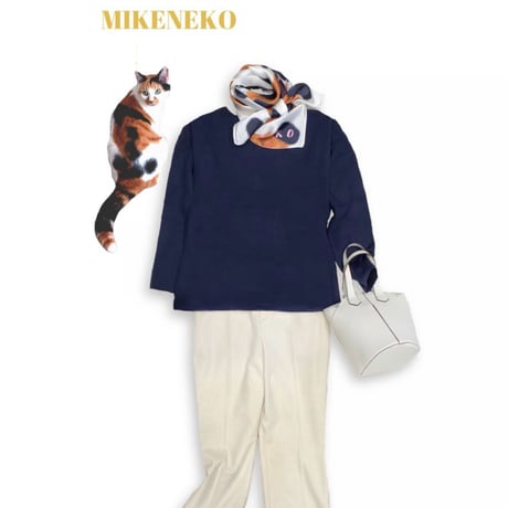 ねこ柄スカーフ【MIKENEKO/CHATORA/HACHIWARE】