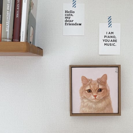 30cm×30cm　木枠セットアート（愛猫ちゃんの肖像画）