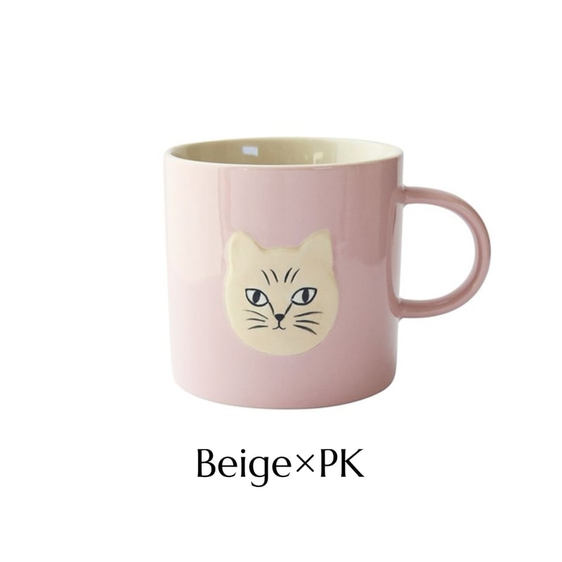 エンボスキャットフェイスマグ【松尾ミユキ】Embossed cat face mug