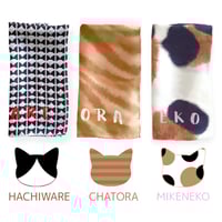 ねこ柄スカーフ【MIKENEKO/CHATORA/HACHIWARE】