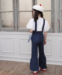 Suspender two tone flared trousers(navy)
