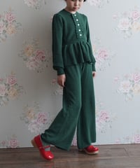 Flared knitted trousers(green)