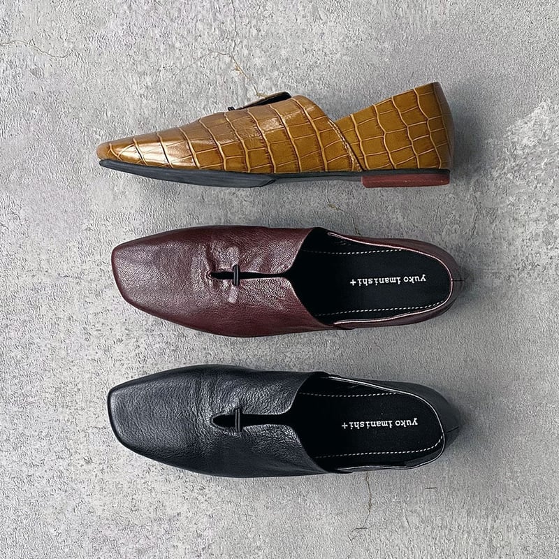 yuko imanishi＋ ユウコイマニシ Azu 36 yuko imanishi+ / オブリック・スクエアトゥシューズ【AZU】 | anouk