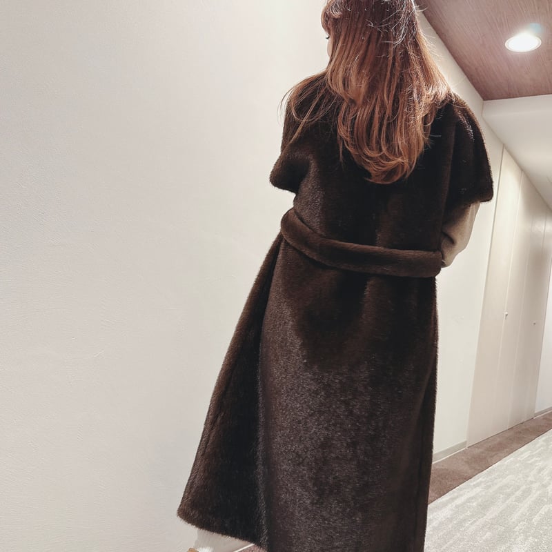 希少ミンク　ロングベスト　毛皮　コート エコミンクファーロングベスト | Minayo Select