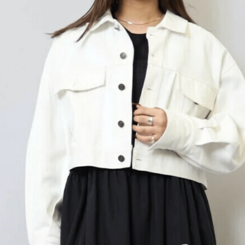 tageechita　バルーンヘム デザインショートジャケット MIXED DESIGN SHORT JACKET / ミックスデザインショートジャケット
