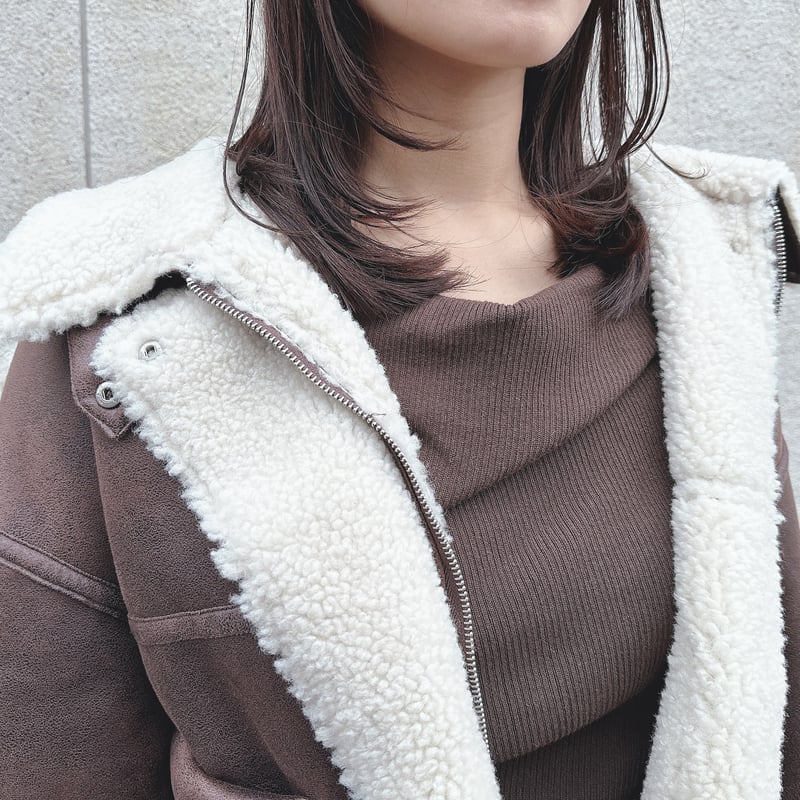 フェイクスエード×ボアボンディングムートンブルゾン | Minayo Select