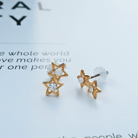 ツインスターミニマムピアス