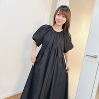 ふんわりギャザー切替ロングワンピース