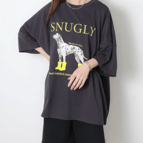 DOGプリントBIGTシャツ