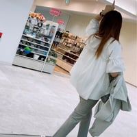裾フレア布帛切替フリルカットソー