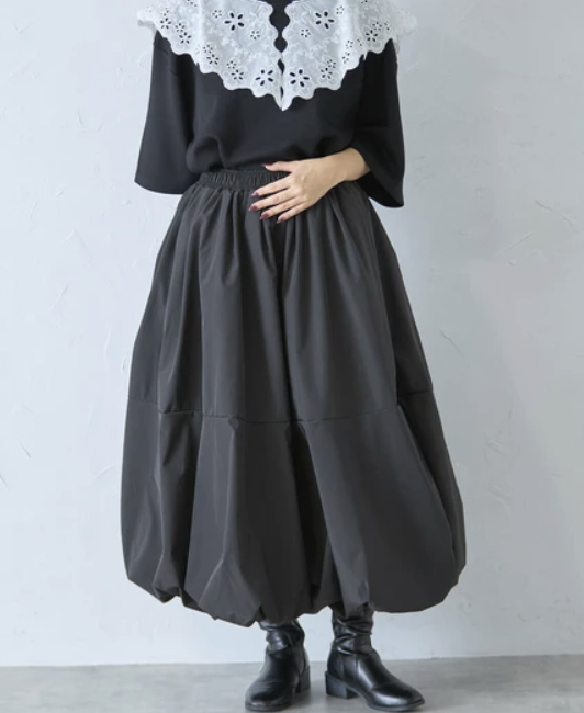 裾切替タフタバルーンスカート | Minayo Select
