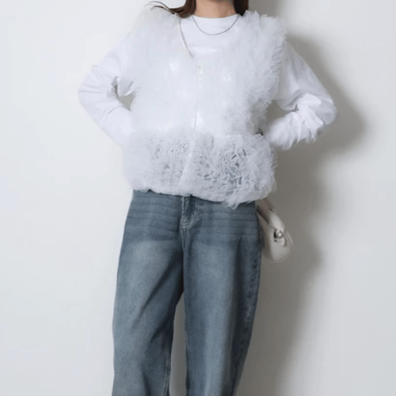 チュールベスト×長袖TシャツSET | Minayo Select