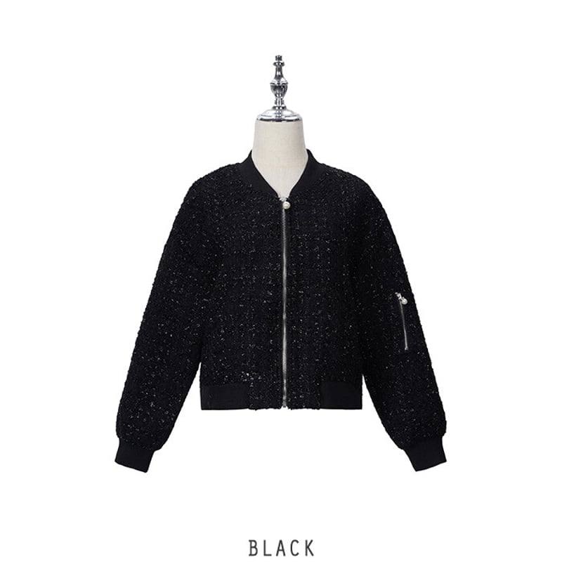 ツイードニットブルゾン ツイード風ブルゾン | Minayo Select