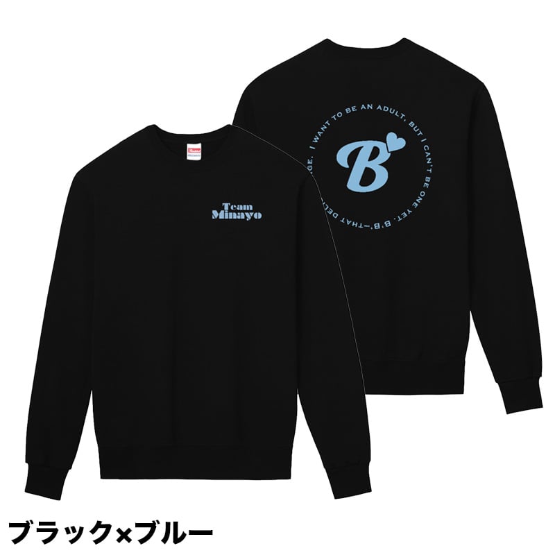 渡辺美奈代オリジナルB'スウェットトレーナー ブラック×ブルー