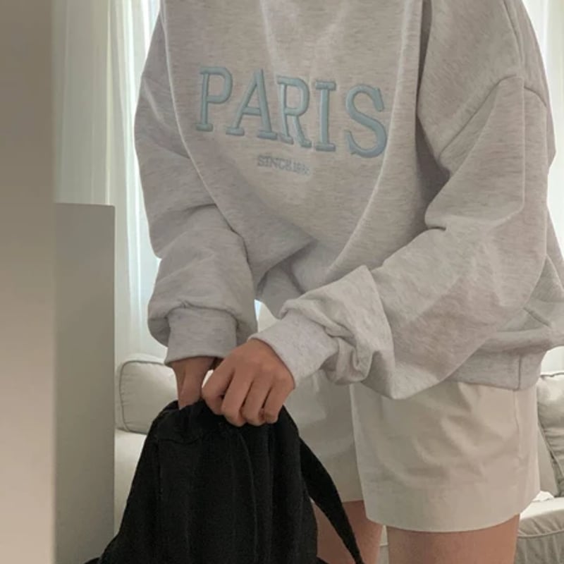 エムエスジーエム スウェット トレーナー  PARIS 装飾 XS グレー MSGM（エムエスジーエム） トレーナー スウェット メンズ スクープ
