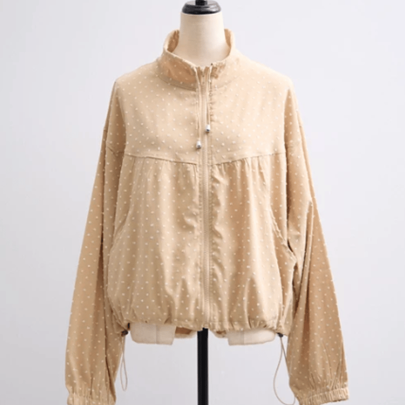 ドット刺繍ジップアップブルゾン | Minayo Select