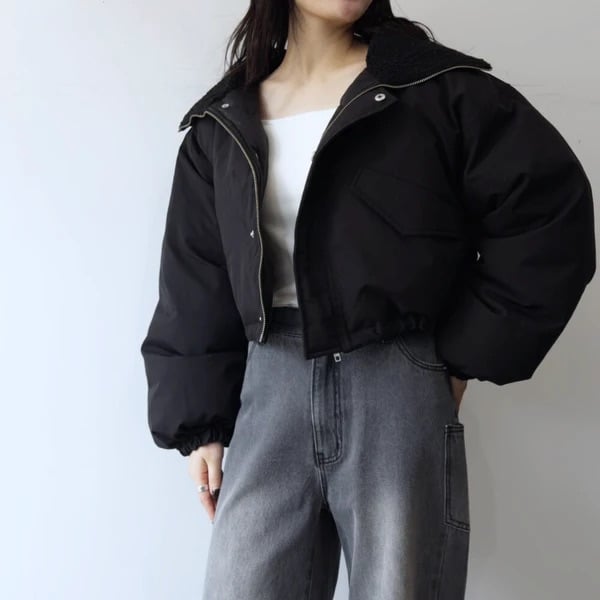 ファイバーダウン衿ボアショート丈ブルゾン | Minayo Select