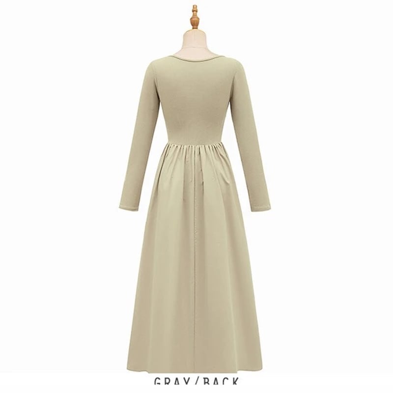 異素材ミックスストレッチマキシワンピース | Minayo Select