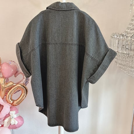 ロールアップオーバーサイズデニムシャツ