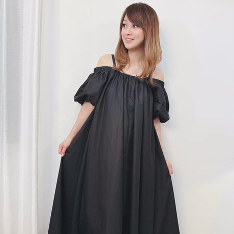2WAYバルーンスリーブフレアワンピース