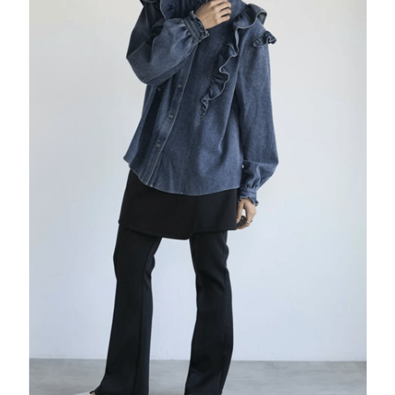 【極美品 / 定価11万】STELLA McCARTNEY デニム フリルシャツ フリルデニムシャツ | Minayo Select