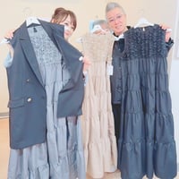 立体フリルティアードロングワンピース