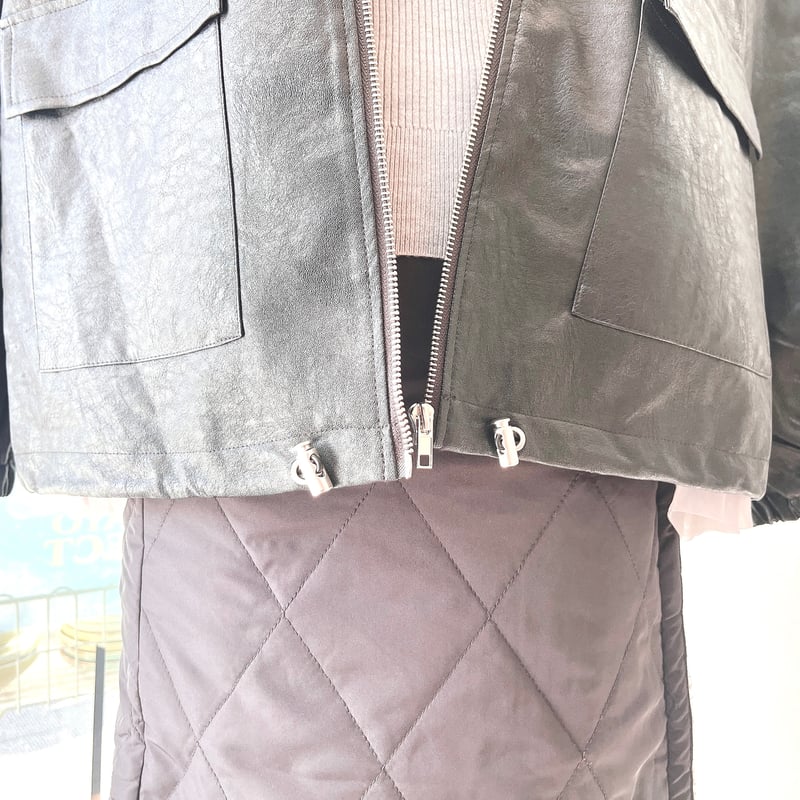 2WAYフェイクレザーファー付きブルゾン | Minayo Select