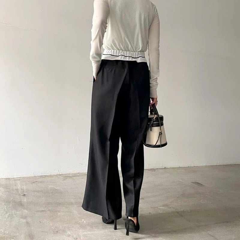 ヘザーエステル折り返しパンツ | Minayo Select