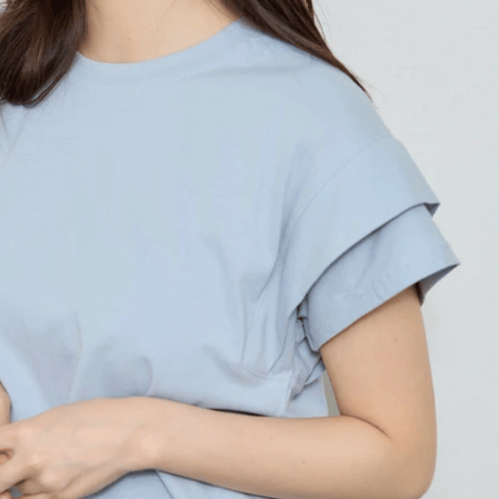 レイヤードデザイン袖Tシャツ