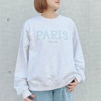 PARIS刺繍裏毛スウェットトレーナー
