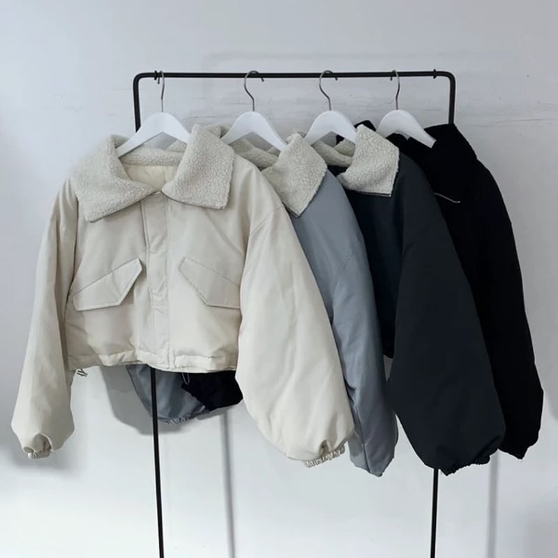 ジャケット・アウター Mina. ファイバーダウン衿ボアショート丈ブルゾン | Minayo Select