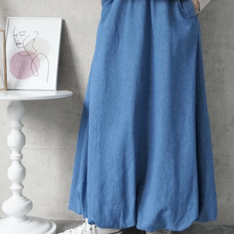萌 デニム バルーンスカート 予約販売] 柔らかデニムバルーンスカート | iichi 日々の暮らし