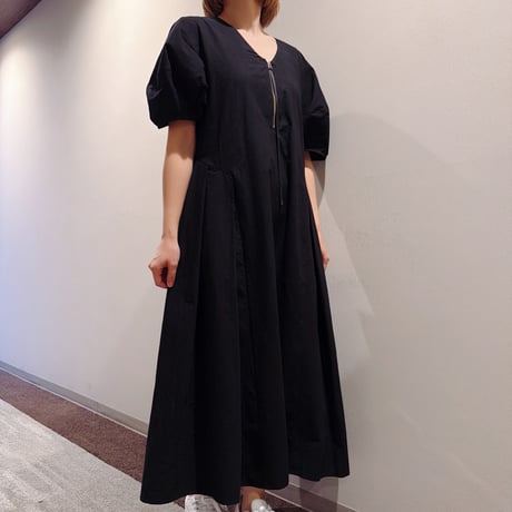 2WAYパフスリーブVネックワンピース