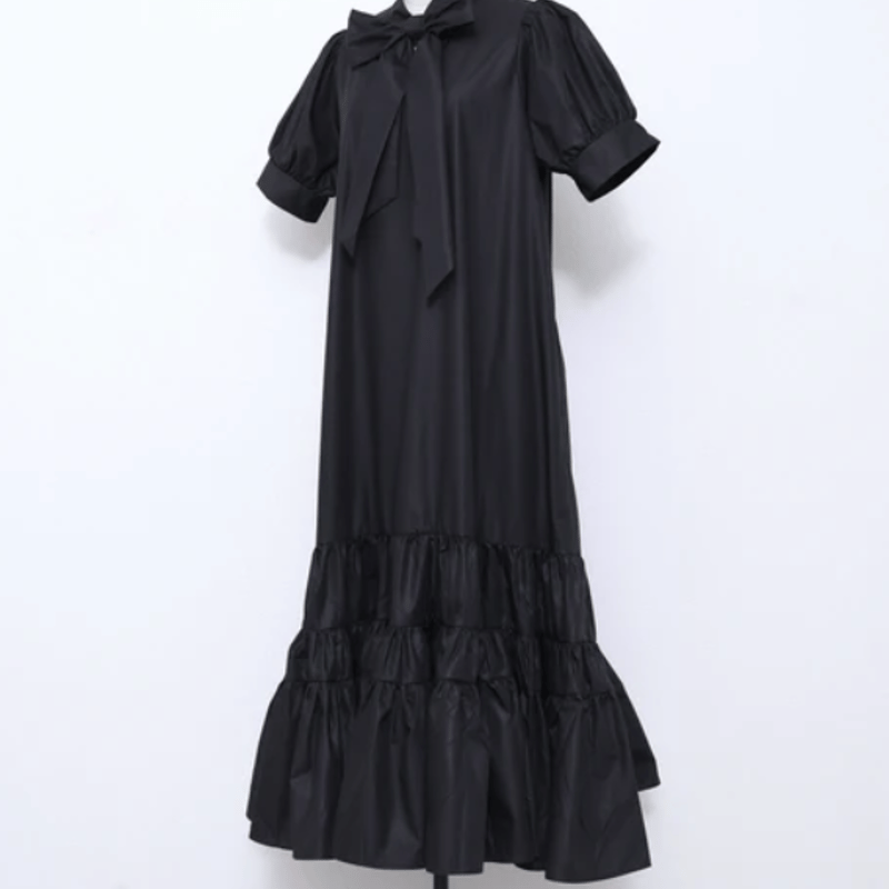 半袖ティアードフリルリボンワンピース | Minayo Select