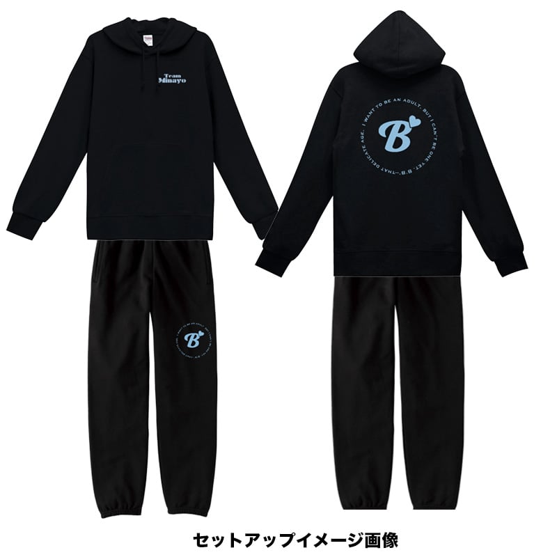 渡辺美奈代オリジナルB'スウェットパンツ ブラック×ブルー | Minayo Select