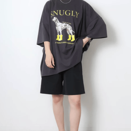 DOGプリントBIGTシャツ