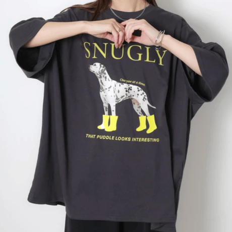 DOGプリントBIGTシャツ