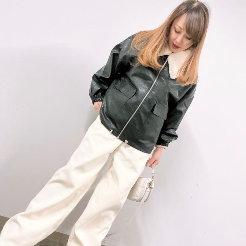 2WAYフェイクレザーファー付きブルゾン | Minayo Select